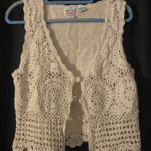 Women's Cream Crochet Top